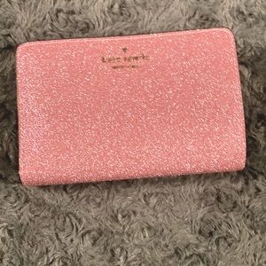 Kate spade bifold wallet Lola pink glitter